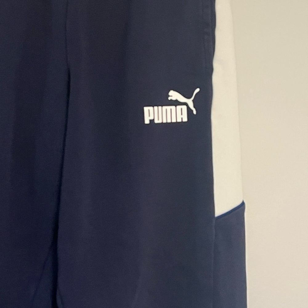 Puma Kids Dark Blue and White Joggers - Picture 4 of 8